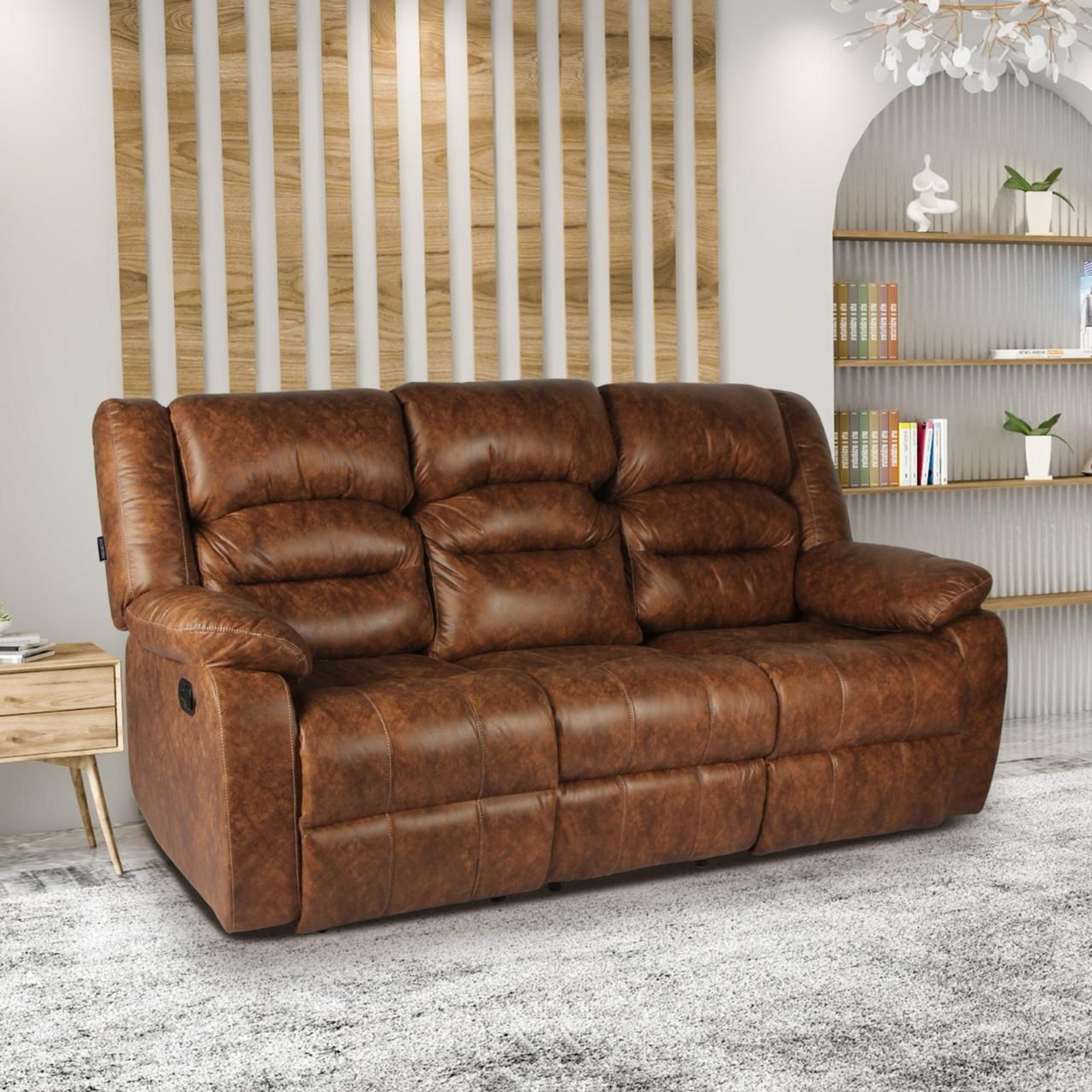 Primrose Tampa 3 Seater Living Room Sofa Set - Tan